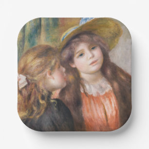 Renoir - Porträt von zwei kleinen Mädchen Pappteller
