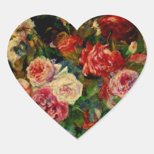 Renoir - Rose, Herz-Aufkleber