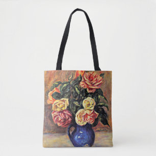 Renoir - Rose in einer blauen Vase Tasche