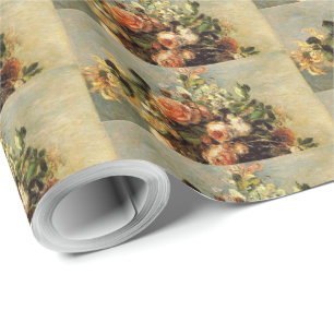 Renoir-Rose und Jasmine in einer Delft-Vase Geschenkpapier