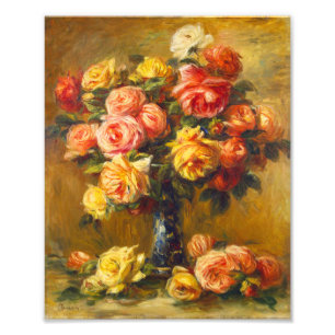 Renoir Rosen in einem Vasen-Druck Fotodruck