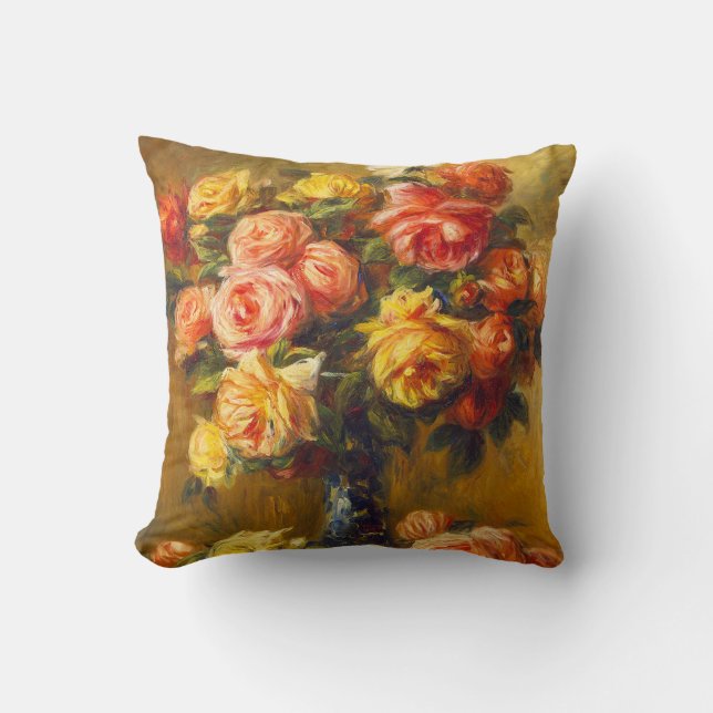Renoir Rosen in einem Vasen-Kissen Kissen (Vorderseite)