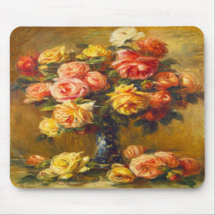 Renoir Rosen in einer Vasen-Mausunterlage Mousepad