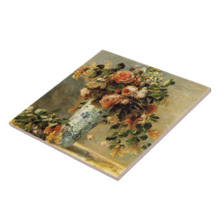 Renoir Rosen und Jasmin in einer Delfter Vase Fliese