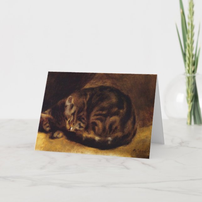 Renoir Schlafenkatzen-Gruß-Karte Karte (Vorderseite)