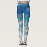 Renoir Seascape. Blue nautical impressionism Sea Leggings<br><div class="desc">Leggings Pierre-Auguste Renoir "Seascape". Blue nautical impressionism art.</div>