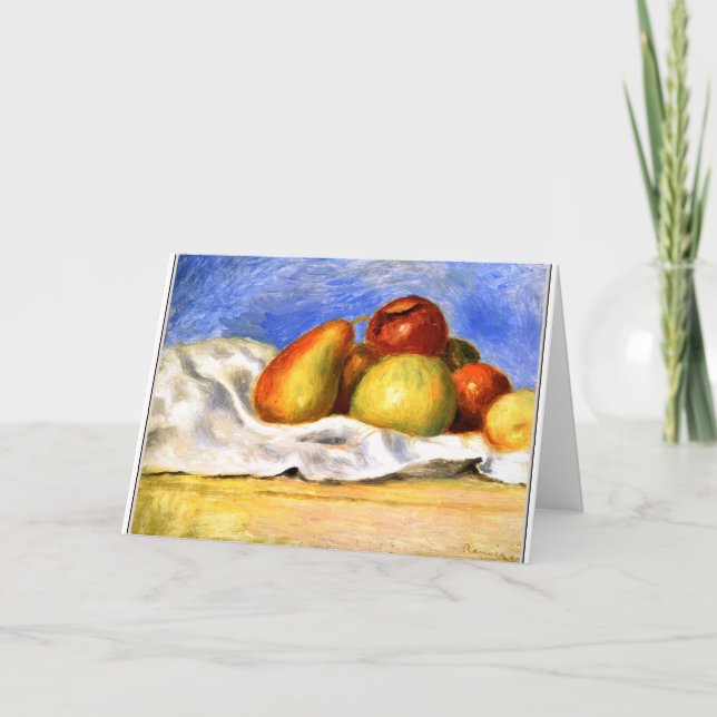 Renoir - Stillleben mit Äpfeln und Birnen Karte (Vorderseite)