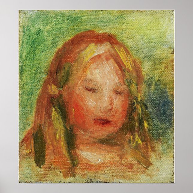 Renoir - Studie des Kopfes des Kindes (Coco) Poster (Vorne)