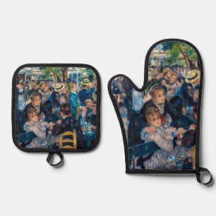 Renoir - Tanz in Le Moulin de la Galette Ofenhandschuh & Topflappen-Set