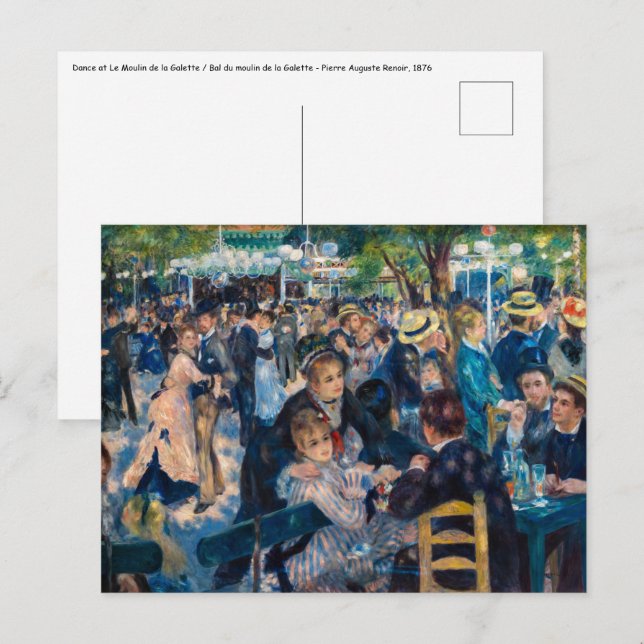 Renoir - Tanz in Le Moulin de la Galette Postkarte (Vorne/Hinten)