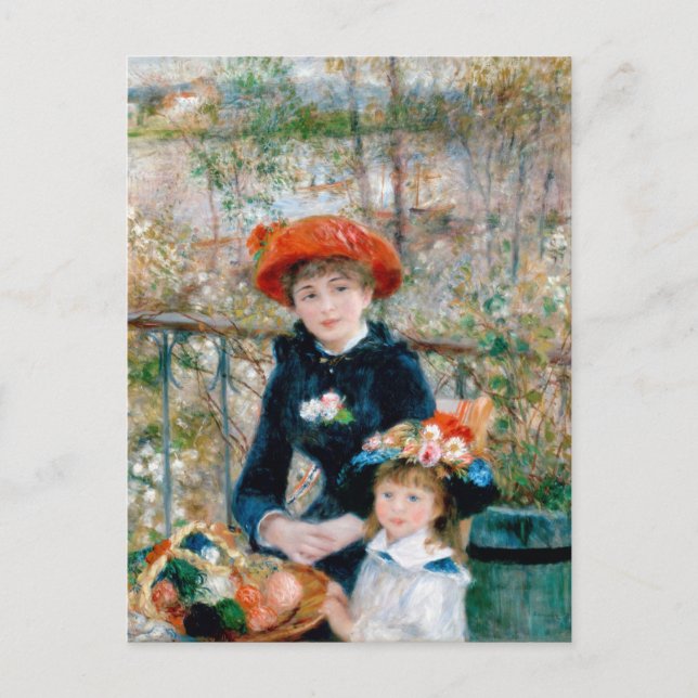 Renoir "Two Sisters (On the Terrace)" Postkarte (Vorderseite)