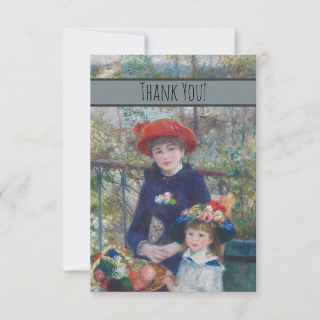 Renoir Two Sisters Terrasse Französischer Impressi Dankeskarte (Vorderseite)