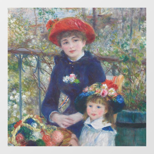 Renoir Two Sisters Terrasse Französischer Impressi Fensteraufkleber (Blatt)
