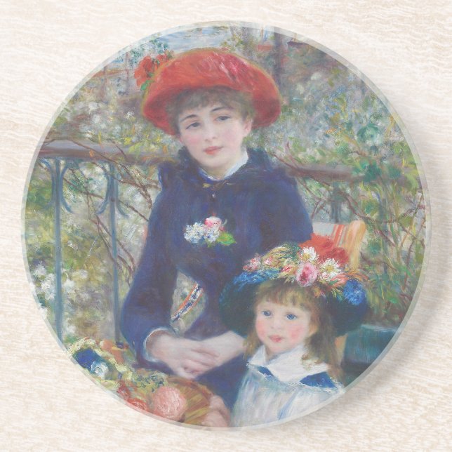 Renoir Two Sisters Terrasse Französischer Impressi Getränkeuntersetzer (Vorne)