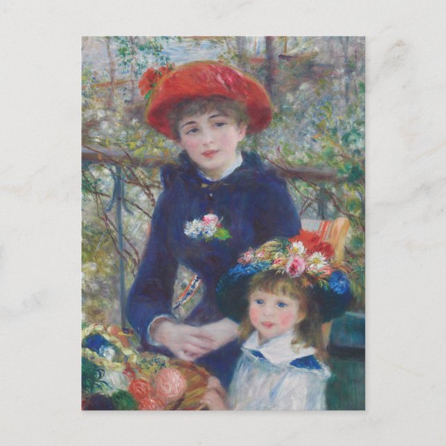 Renoir Two Sisters Terrasse Französischer Impressi Postkarte (Vorderseite)