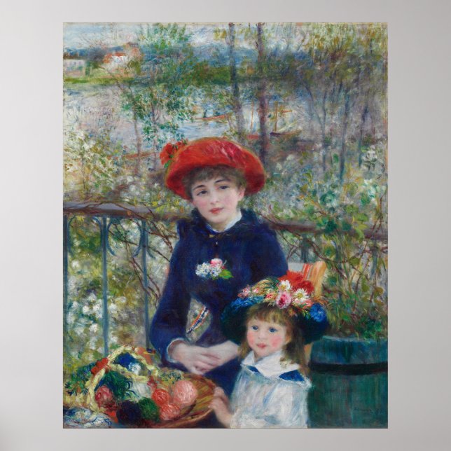 Renoir Two Sisters Terrasse Impressionismus Malere Poster (Vorne)