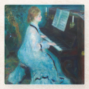 Renoir Woman Piano Musiker Glasuntersetzer