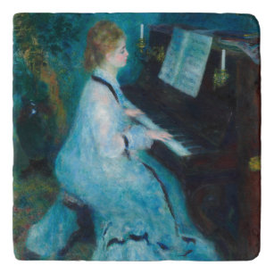 Renoir Woman Piano Musiker Töpfeuntersetzer