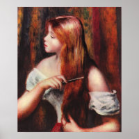 Renoir Young Girl Coming your Hair Poster