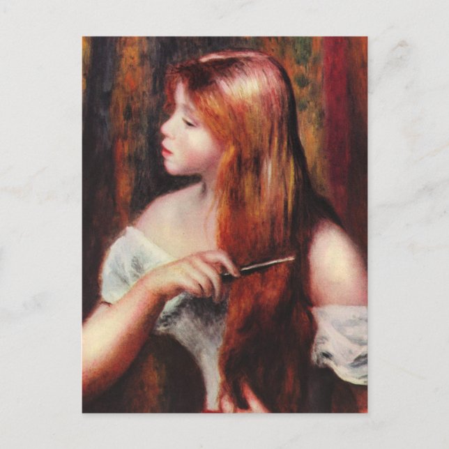 Renoir Young Girl Comportant Sa Carte Postale Des  (Devant)