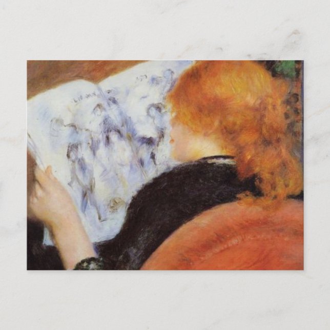 Renoir: Young Woman Reading Postkarte (Vorderseite)