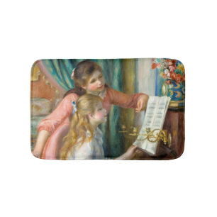 Renoir Zwei Mädchen am Klavier Druck Musik Fine Ar Badematte