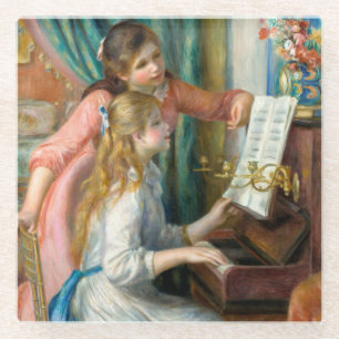 Renoir Zwei Mädchen am Klavier Druck Musik Fine Ar Glasuntersetzer