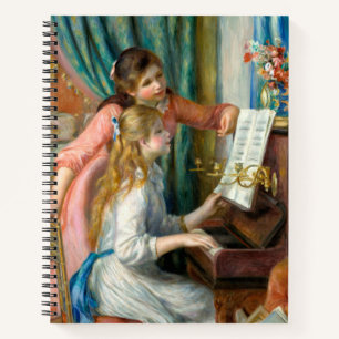 Renoir Zwei Mädchen am Klavier Druck Musik Fine Ar Notizbuch