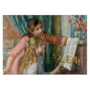 Renoir Zwei Mädchen am Klavier Druck Musik Fine Ar Schneidebrett