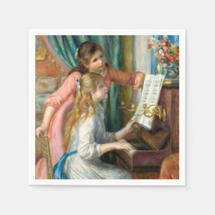 Renoir Zwei Mädchen am Klavier Druck Musik Fine Ar Serviette