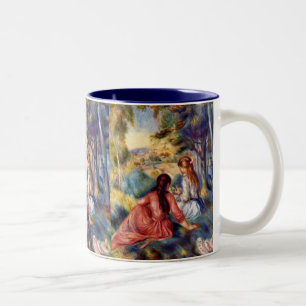 Renoir: Zwei Mädchen, die im Gras sitzen Zweifarbige Tasse