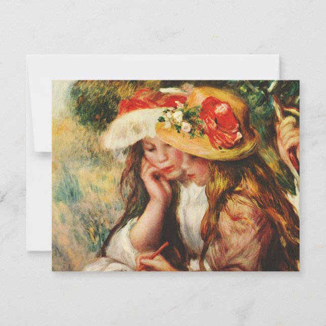 Renoir zwei Mädchen, die in den Garten-Einladungen Einladung (Vorderseite)