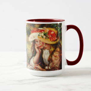 Renoir zwei Mädchen, die in der Garten-Tasse lesen Tasse
