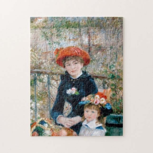 Renoir Zwei Schwestern auf der Vintagen Terrasse (Vertikal)