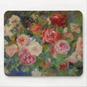 Renoir'a ein Vase Rosen-noch Leben Mousepad