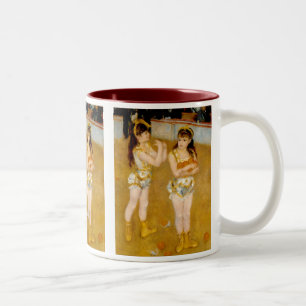 Renoir's Acrobats beim Cirque Fernando (1879) Zweifarbige Tasse