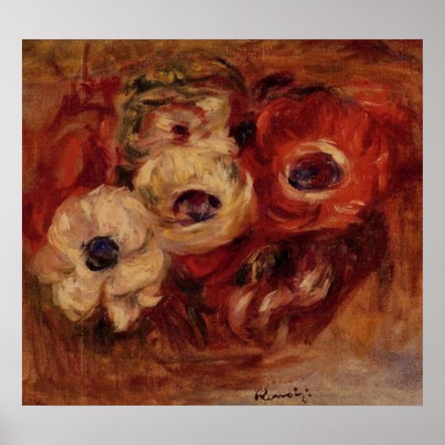 Renoir's Anemones Still Life Poster (Vorne)