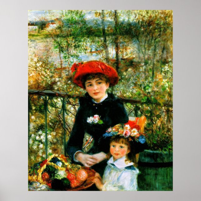 Renoir's "Die zwei Schwestern auf der Terrasse" Poster (Vorne)