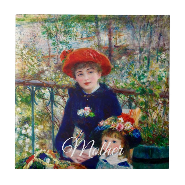 Renoirs Mutter und Kind   Fliese (Vorderseite)