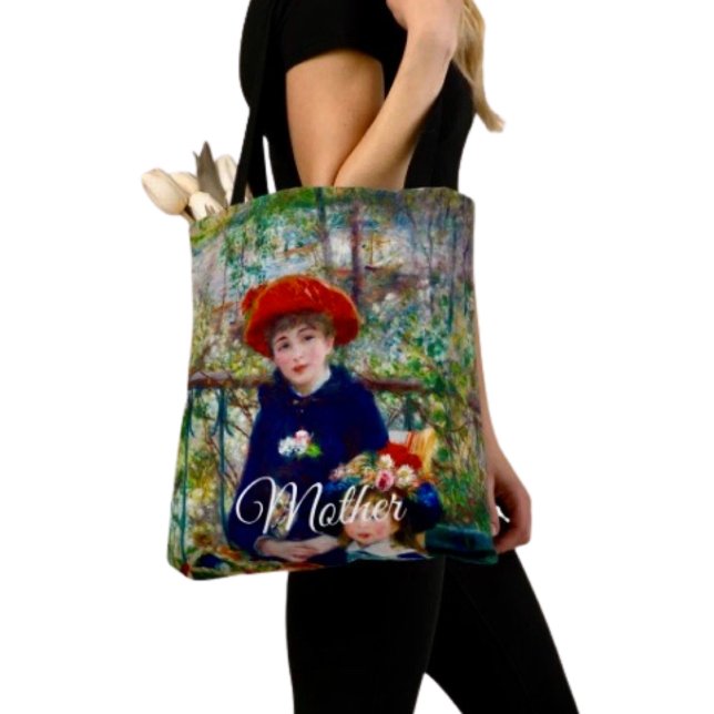 Renoirs Mutter und Kind Tasche (Tote Bag — 100% polyester, black laminated lining 100% cotton web hand. Made in the USA.)