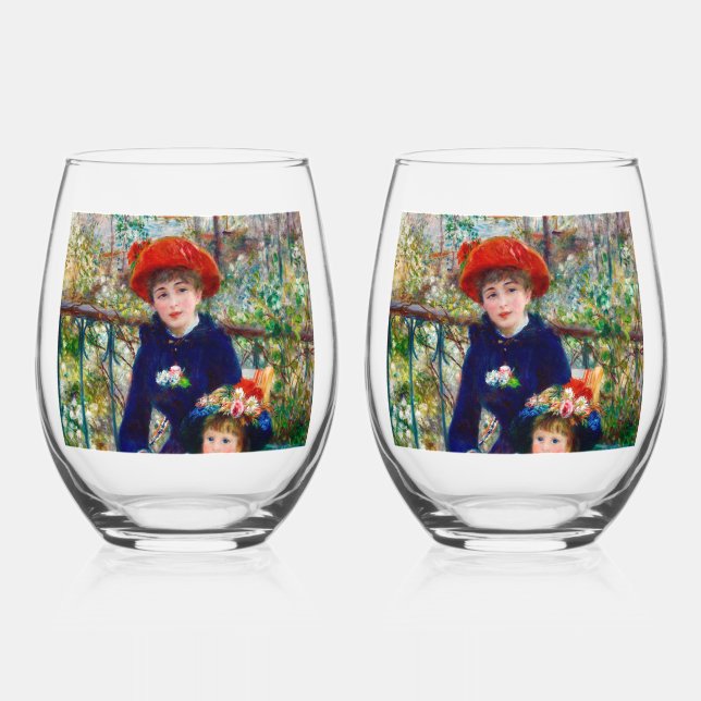 Renoirs Mutter und Kind     Weinglas Ohne Stiel (Vorderseite)