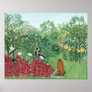 Renovierte Farbe Henri Rousseau Tropischer Dschung Poster