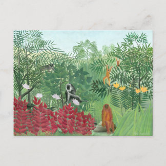 Renovierte Farbe Henri Rousseau Tropischer Dschung Postkarte