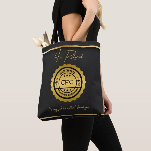 Renovierte Flamingo Collector Black & Gold Tasche (Von Nahem)