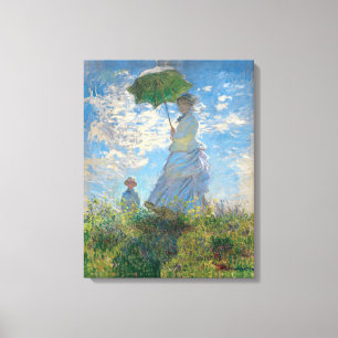 Renovierte Frau am Monet mit einem Parasol Der Spa Leinwanddruck