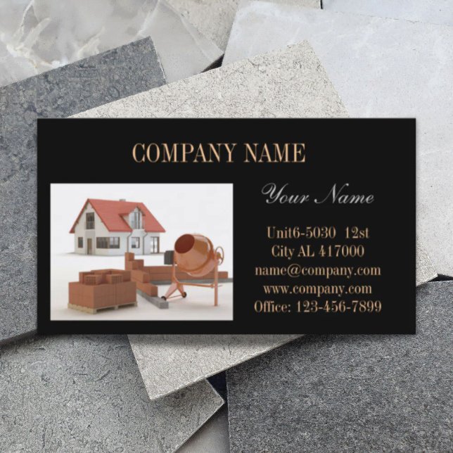 Renovierung der Zuhause zur Umrüstung des Auftragn Visitenkarte (Renovation Home Remodeling Contractor Construction Business Card)