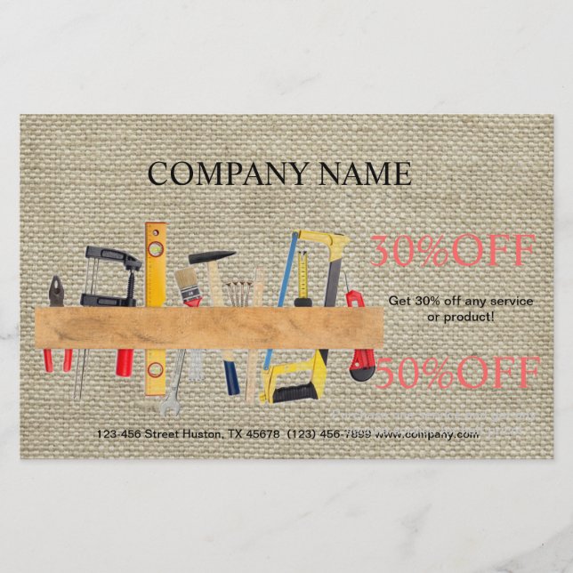 Renovierungswerkzeuge Handyman Carpentry Construct Flyer (Vorne)