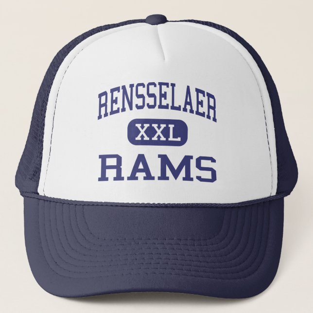 Rensselaer - RAMs - Mitte - Rensselaer New York Truckerkappe (Vorderseite)