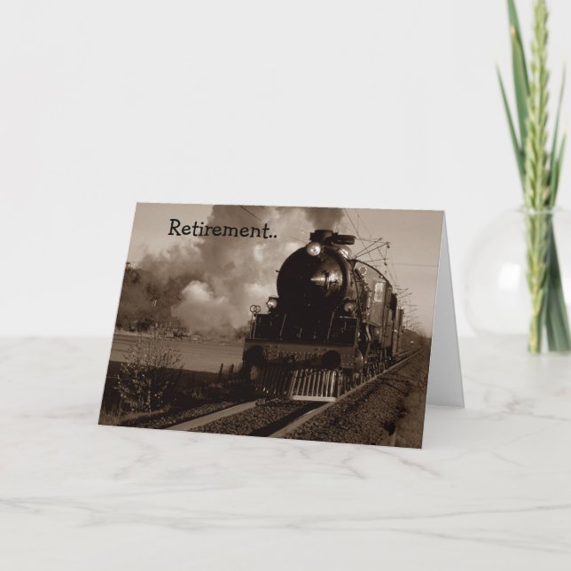 Rente Bahn Metapher Steam On Train Track! Karte (Vorderseite)