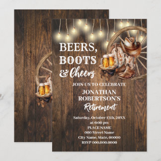 Rente Beers Boots & Cheers Western Party Einladung